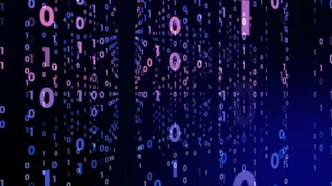 Digital technology with binary digits light path in line data, future data te Stock Illustration