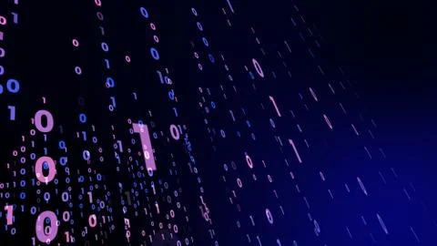 Digital technology with binary digits light path in line data, future data te Stock Illustration