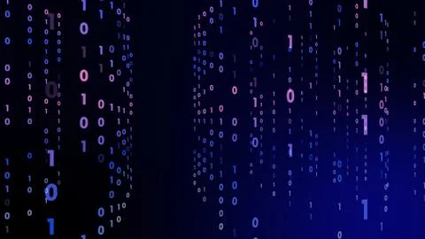 Digital technology with binary digits light path in line data, future data te Stock Illustration