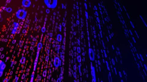 Digital technology with binary digits light path in line information data, fu Stock Illustration