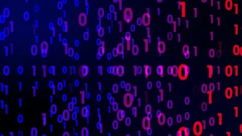 Digital technology with binary digits light path in line information data abs 스톡 일러스트