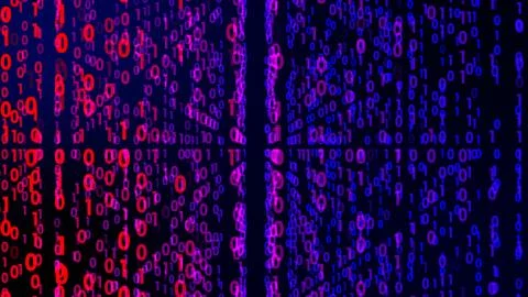 Digital technology with binary digits light path in line information data abs Stock Illustration