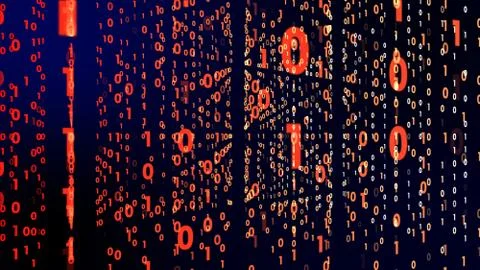 Digital technology with binary digits light path in line information data abs Stock Illustration