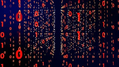 Digital technology with binary digits light path in line information data abs Stock Illustration