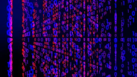 Digital technology with binary digits light path in line information data abs Stock Illustration