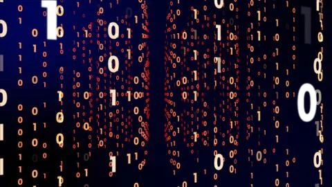 Digital technology with binary digits light path in line information data abs Stock Illustration