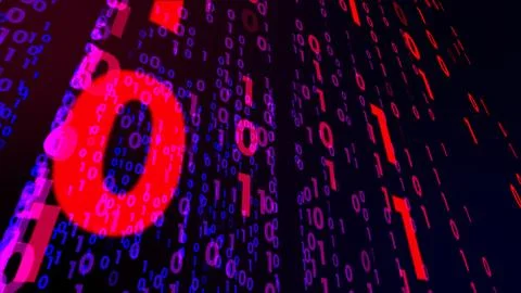 Digital technology with binary digits light path in line information data, fu イラスト素材