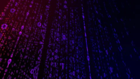 Digital technology with binary digits light path in line information data, fu Illustrazione stock