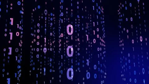 Digital technology with binary digits light path in line data, future data te Stockfoto's