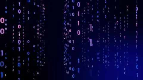 Digital technology with binary digits light path in line data, future data te Foto stock