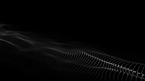 Digital technology black wave. Dark cyberspace with motion dots. Stock-Footage 247360149