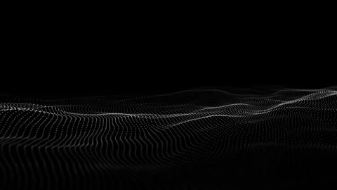 Digital technology black wave. Dark cyberspace with motion dots. Stock-Footage 247360225
