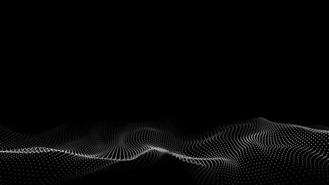 Digital technology black wave. Dark cyberspace with motion dots. Stock-Footage 314111814