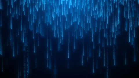Digital technology blue background, moving light particles, spatial link network Stock Footage 242508384