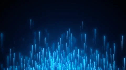 Digital technology blue background, moving light particles, spatial link network Stock Footage 242508387