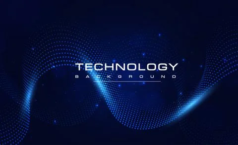 Digital technology blue background online cyber technology algorithm abstract Stock Illustration