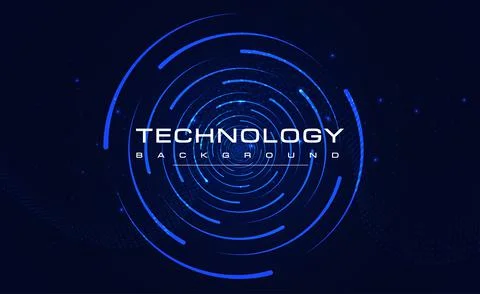 Digital technology blue background online cyber technology algorithm abstract Stock Illustration