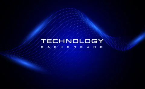 Digital technology blue background online cyber technology algorithm dark color Stock Illustration
