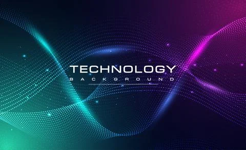 Digital technology blue green background online cyber media algorithm pink  Stock Illustration