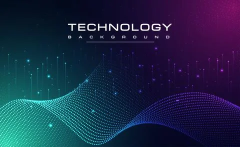 Digital technology blue green background online cyber media algorithm pink 库存插图