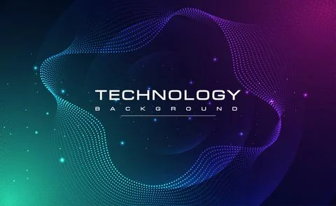 Digital technology blue green background online cyber media algorithm pink 库存插图