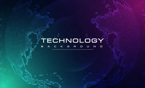 Digital technology blue green background online cyber media algorithm pink Stock Illustration