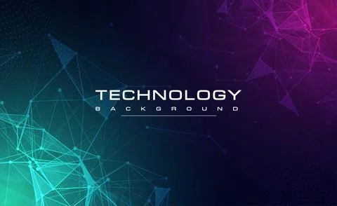 Digital technology blue green background online cyber media algorithm pink Stock Illustration