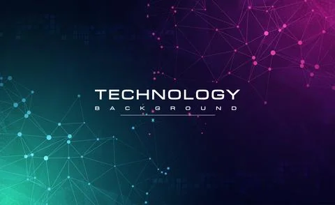 Digital technology blue green background online cyber media algorithm pink Stock Illustration