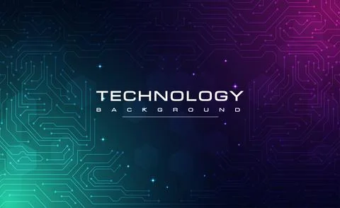 Digital technology blue green background online cyber media algorithm pink Stock Illustration