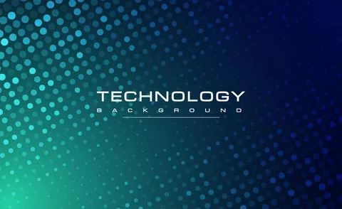 Digital technology blue green background online cyber media algorithm dark  Stock Illustration