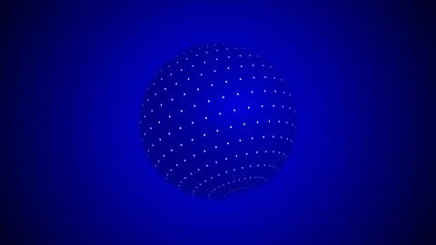 Digital technology blue sphere with connecting dots pattern network structu.. Stock Illustration