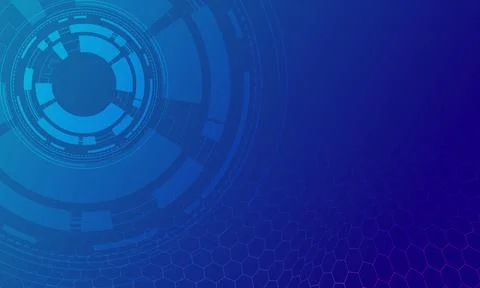 Digital technology circle power blue core background. Stock Illustration