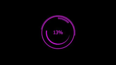 Digital technology circle waiting loading bar. uploading icon graphics. ill.. Stock Illustration
