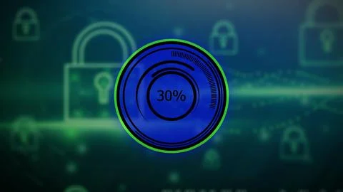 Digital technology circle waiting loading bar. uploading icon graphics. ill.. Stock Illustration