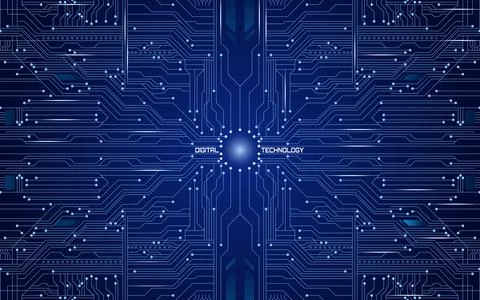 Digital technology circuit board background Illustrazione stock