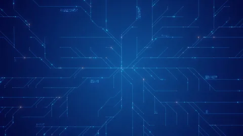 Digital Technology Circuit Network Blue Abstract Background Stock Footage 324716611
