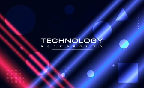 Digital technology circuits pink blue background, Ai big data iot, cyber cloud Stock Illustration