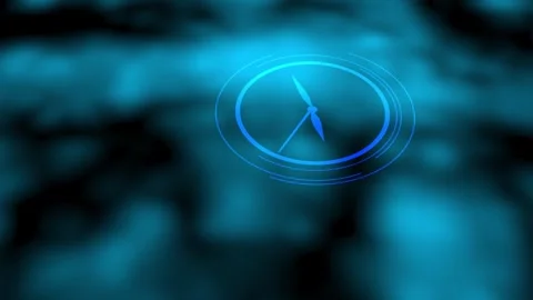 Digital technology clock icon. data processing and digital interface video .. Vídeo Stock 336549676