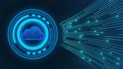 Digital Technology Cloud Concept In Dark Background Stock Footage 347859031