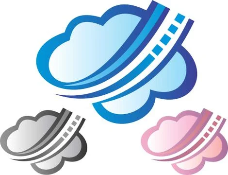 Digital technology cloud logo 스톡 일러스트