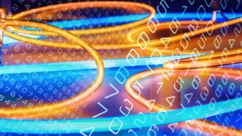 Digital technology communication, computer algorithm digital transformation Stock Footage 111941693