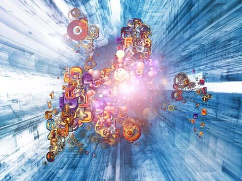 Digital Technology Composition Stock Illustration