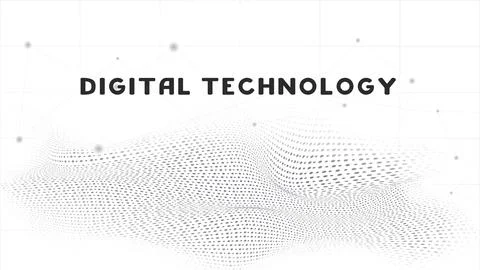 Digital technology concept with abstract wave patterns and dots illustrating Stock Illustration