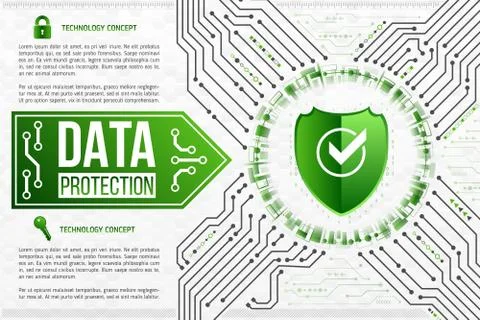 Digital technology concept of background with a shield. Modern safety digital Stock Illustration