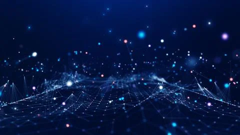 Digital technology concept big data visualization. Abstract polygonal multi.. イラスト素材