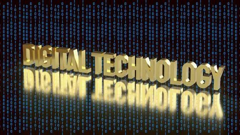 Digital Technology Concept with Binary Code Background 3d render.. イラスト素材