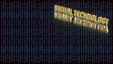 Digital Technology Concept with Binary Code Background 3d render.. イラスト素材