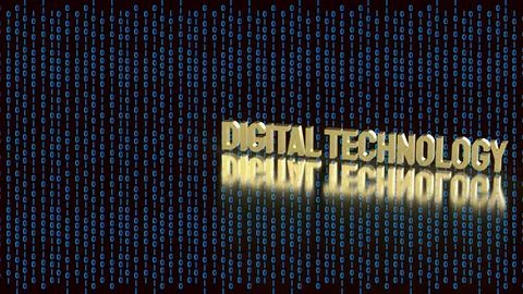 Digital Technology Concept with Binary Code Background 3d render.. Stock Illustration