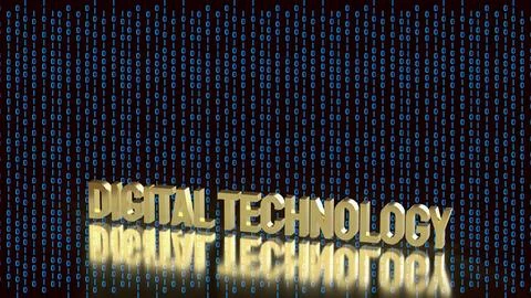 Digital Technology Concept with Binary Code Background 3d render.. イラスト素材