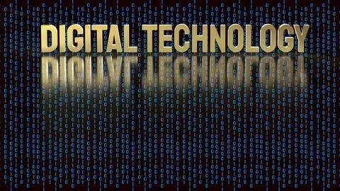 Digital Technology Concept with Binary Code Background 3d render.. イラスト素材